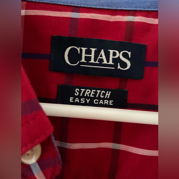 NWT Chaps Men’s Long Sleeved red and blue Button down. Size xxl - Picture 5 of 6